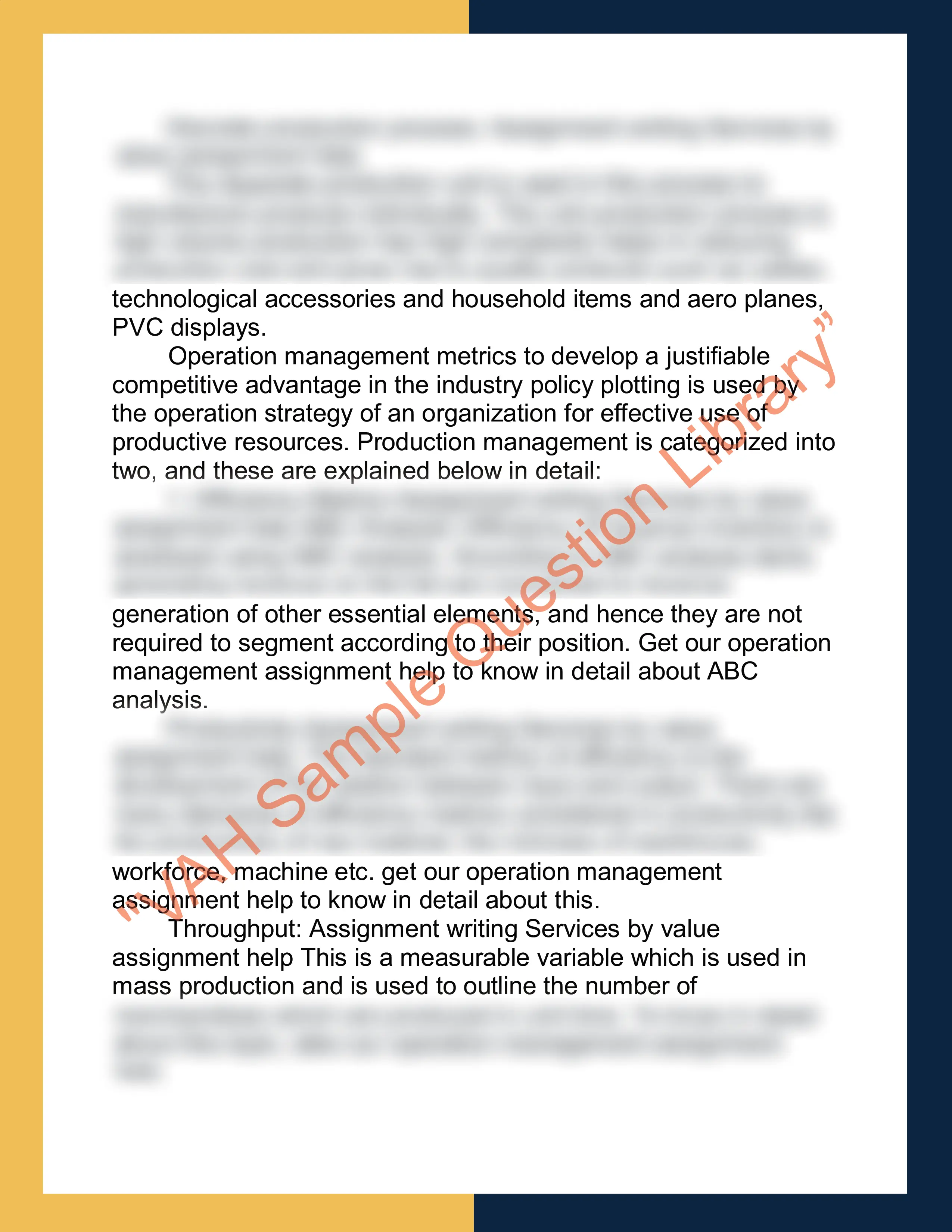 Operations Management Assignment sample 2